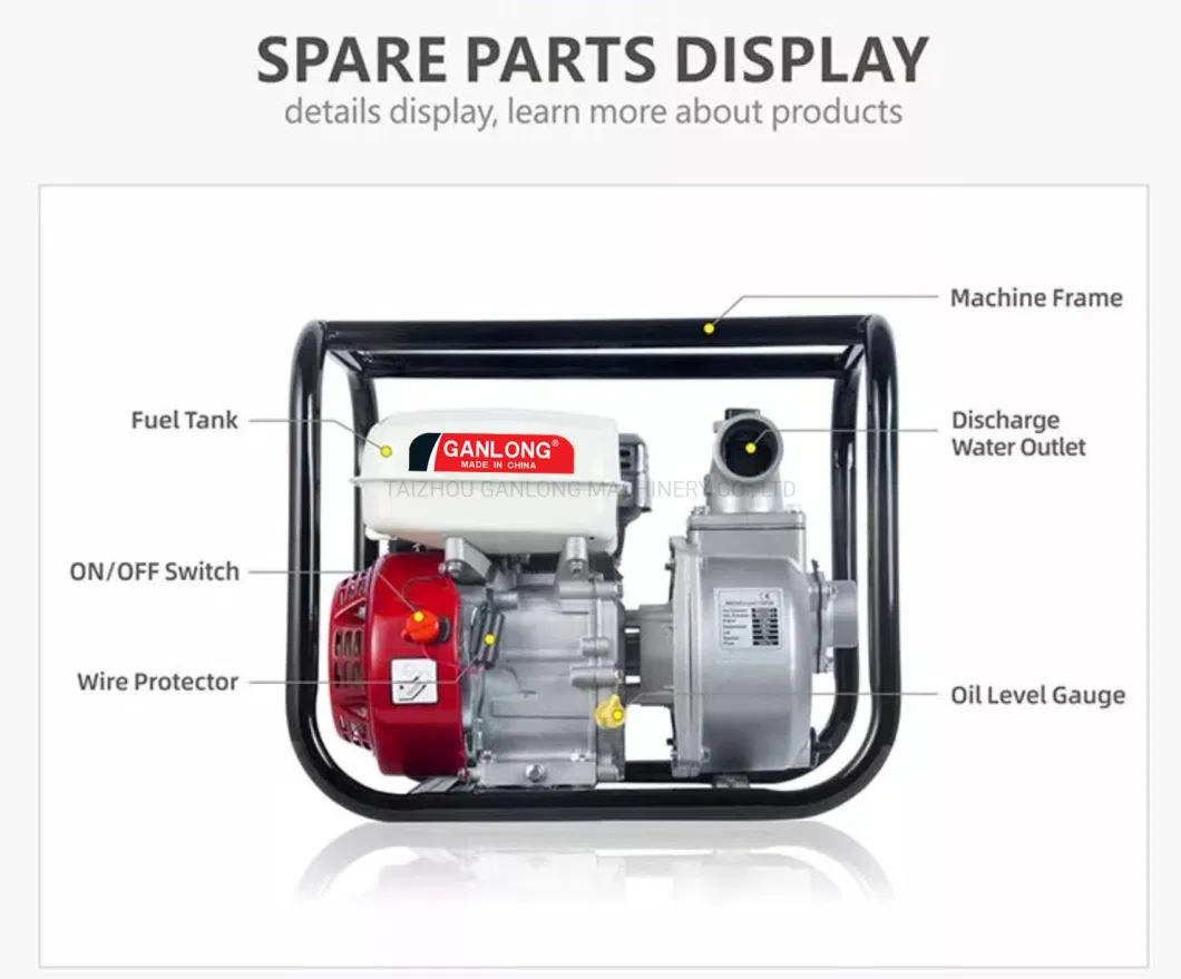 2 Inch Self-Priming Water Pump with 170f Gx210 Gasoline Engine Recoil Start