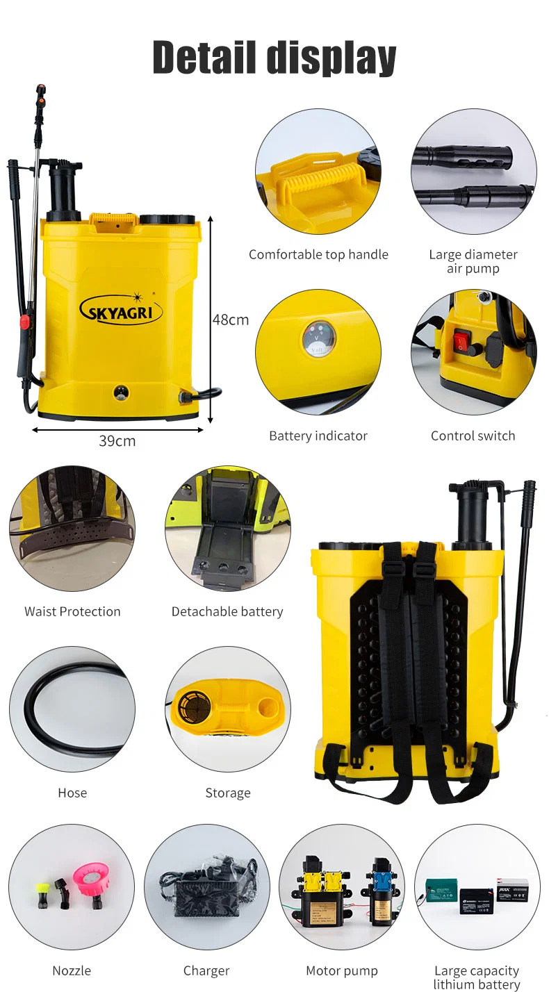 Skyagri Agricultural Sprayer Pump Battery Power Battery Operation Parts 16L